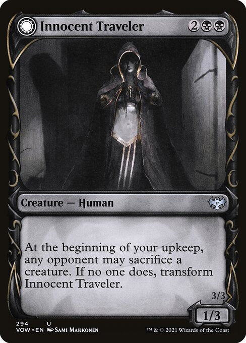 MTG Innocent Traveler // Malicious Invader VOW 294 Showcase Fang Nonfoil front