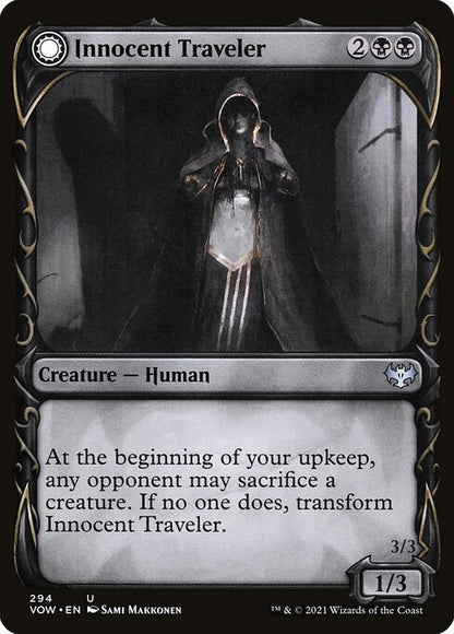 MTG Innocent Traveler // Malicious Invader VOW 294 Showcase Fang Nonfoil front
