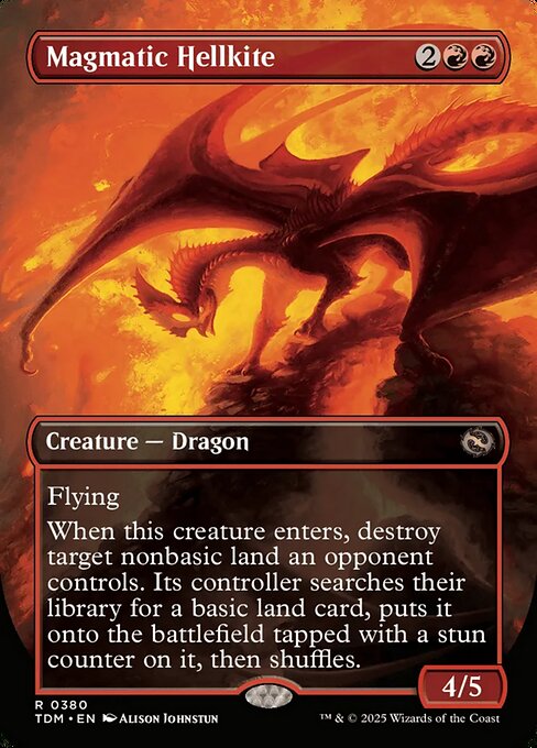 MTG Magmatic Hellkite // Magmatic Hellkite TDM 380 Borderless Reversible Dragon Nonfoil