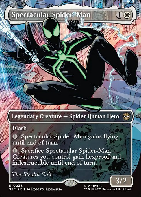 MTG Spectacular Spider-Man SPM 238 Borderless Costume Change Textured Foil