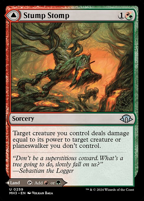 MTG Stump Stomp // Burnwillow Clearing MH3 259 Regular Nonfoil