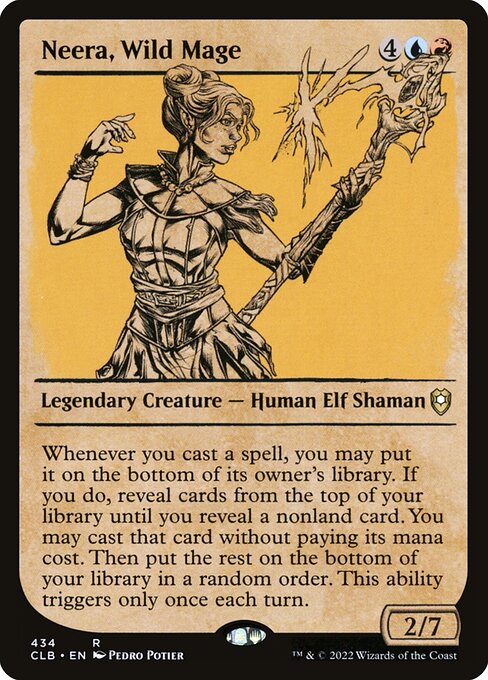 MTG Neera, Wild Mage CLB 434 Showcase Rulebook Nonfoil