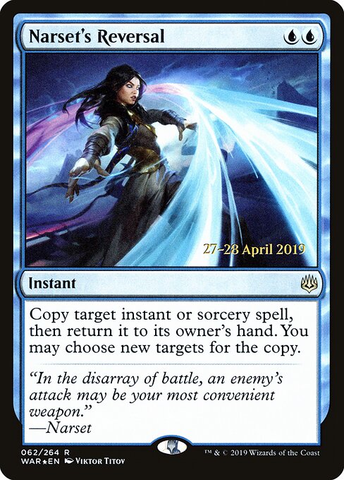 MTG Narset's Reversal PWAR 062S Prerelease Promo Foil front
