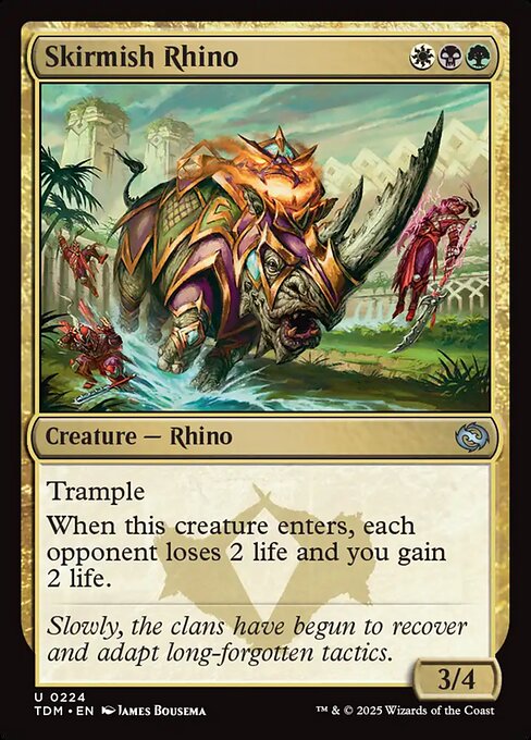 MTG Skirmish Rhino TDM 224 Regular Foil