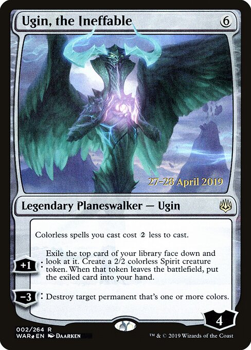 MTG Ugin, the Ineffable PWAR 002S Prerelease Promo Foil front
