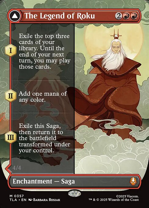 MTG The Legend of Roku // Avatar Roku TLA 357 Borderless Double-Faced Saga Nonfoil