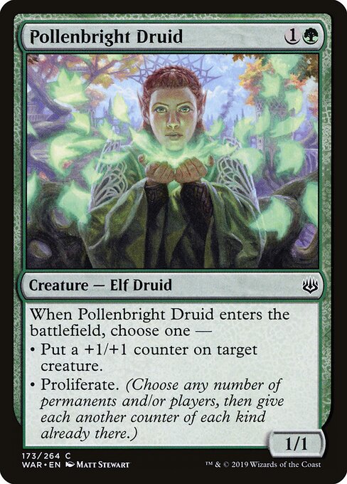 MTG Pollenbright Druid WAR 173 Standard Nonfoil front