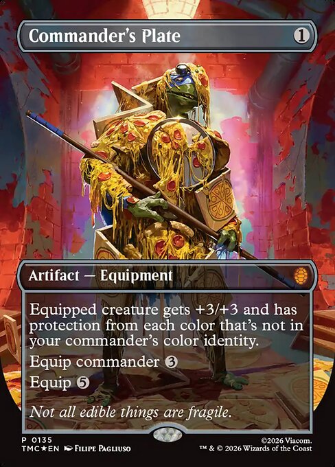MTG Commander's Plate TMC 135 Borderless Pizza Bundle Promo Foil