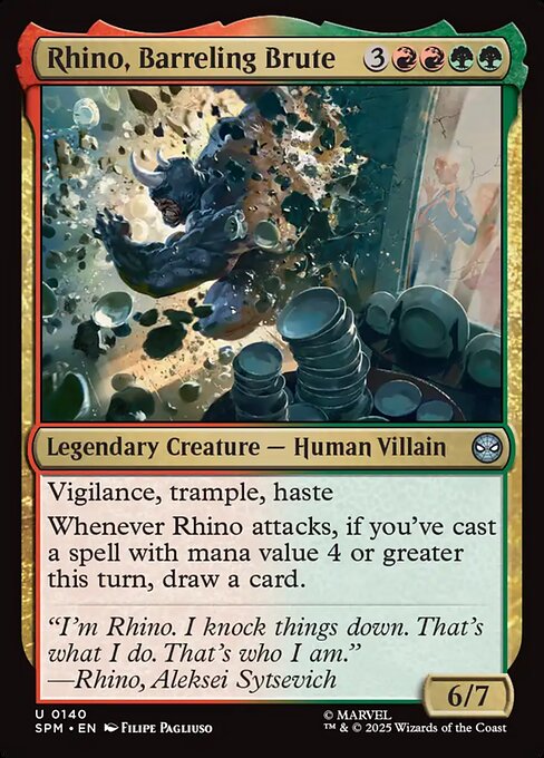 MTG Rhino, Barreling Brute SPM 140 Regular Foil