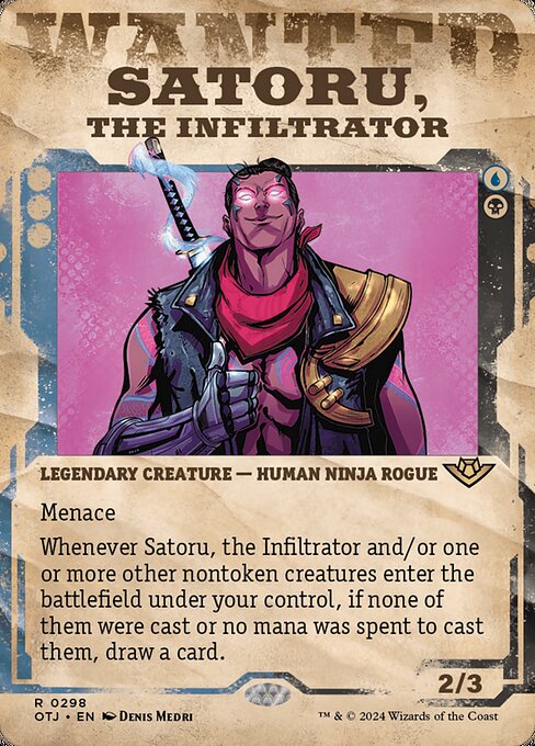 MTG Satoru, the Infiltrator OTJ 298 Wanted Poster Foil