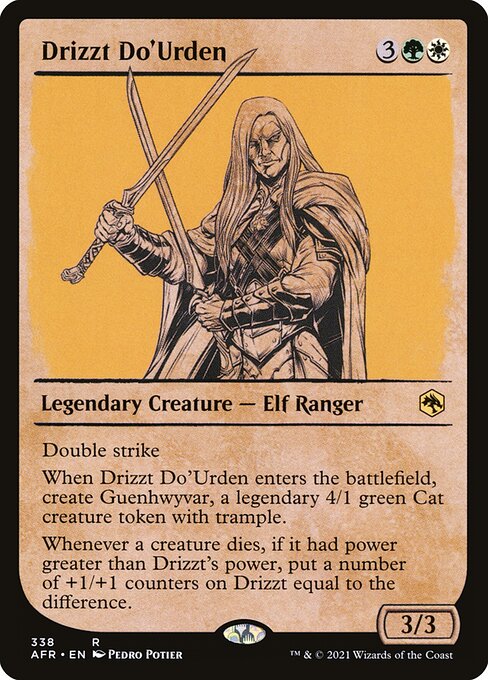 MTG Drizzt Do'Urden AFR 338 Rulebook Showcase Foil