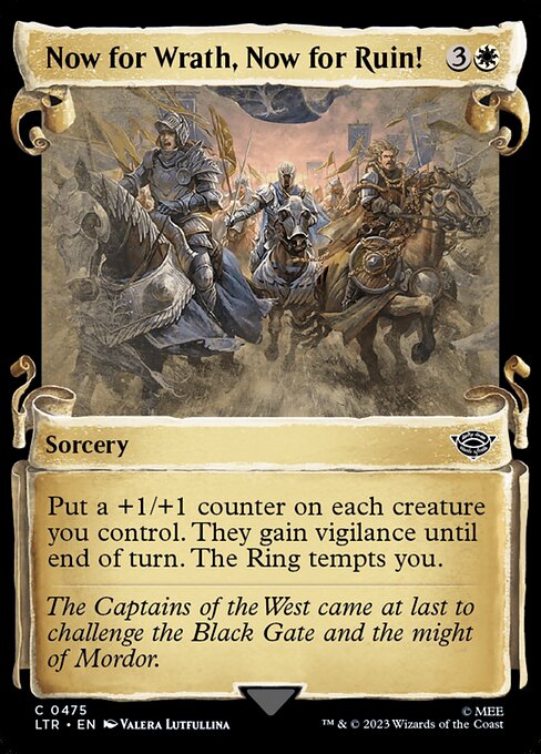 MTG Now for Wrath, Now for Ruin! LTR 475 Showcase Scrolls of Middle-earth Silver Foil
