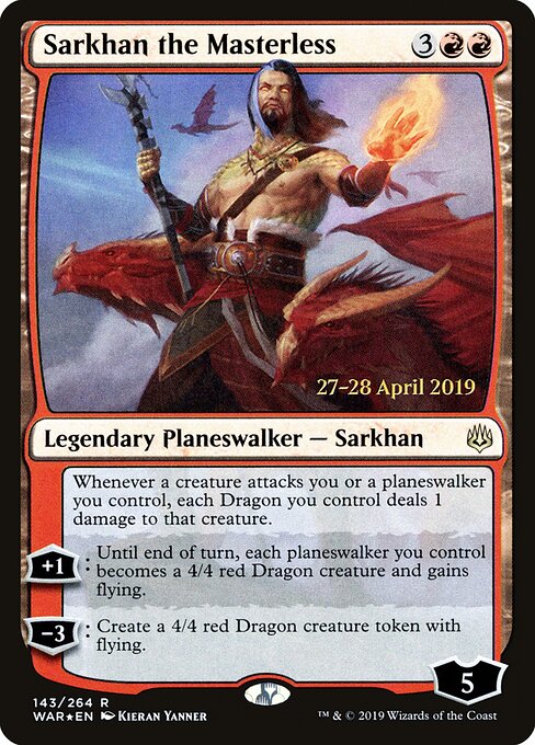 MTG Sarkhan the Masterless PWAR 143S Prerelease Promo Foil front