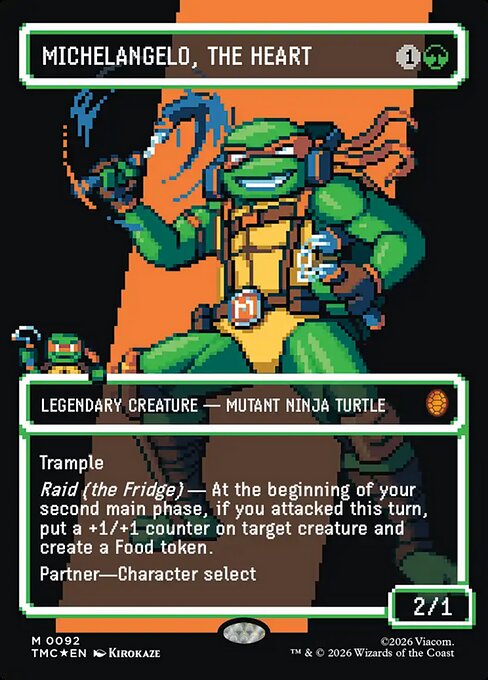 MTG Michelangelo, the Heart TMC 092 Borderless Pixel Surge Foil