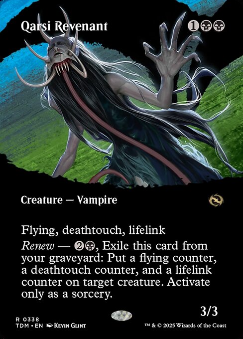MTG Qarsi Revenant TDM 338 Borderless Clan Foil