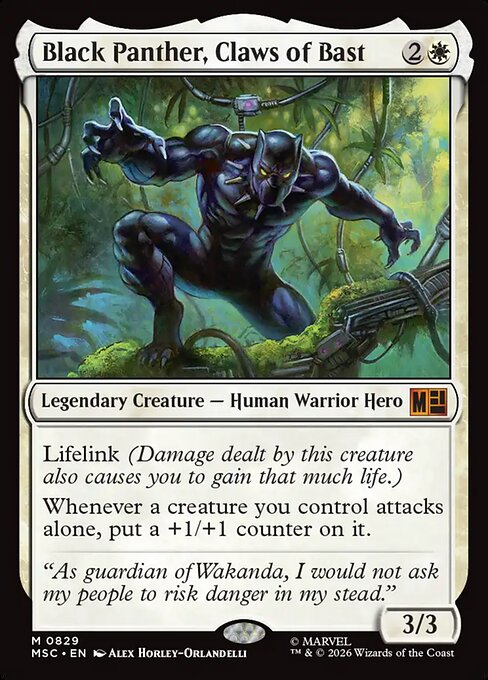 MTG Black Panther, Claws of Bast MSC 829 Regular Nonfoil