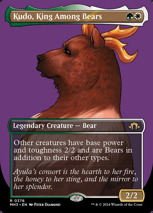 MTG Kudo, King Among Bears MH3 376 Borderless Profile Foil