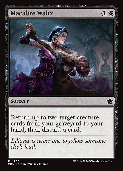 MTG Macabre Waltz FDN 177 Regular Foil