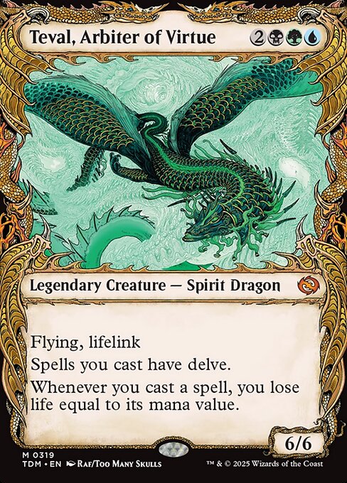 MTG Teval, Arbiter of Virtue TDM 319 Showcase Draconic Frame Nonfoil