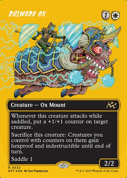 MTG Bulwark Ox DFT 532 Borderless Rude Rider First-Place Foil