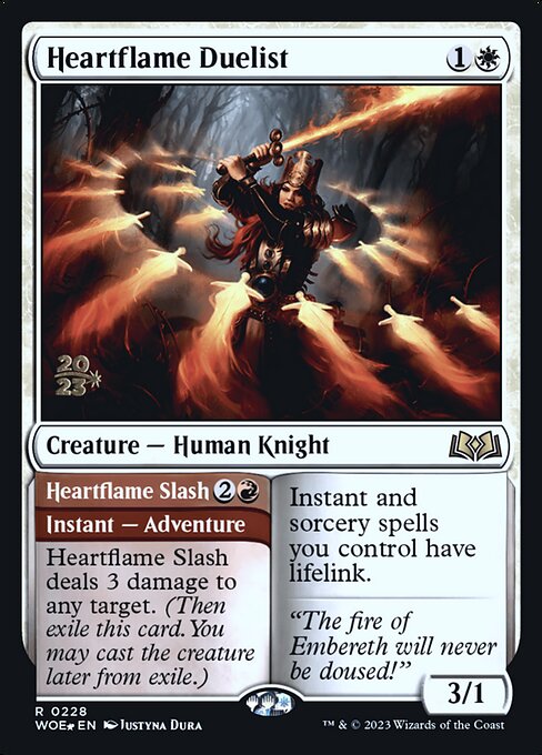 MTG Heartflame Duelist // Heartflame Slash PWOE 228s Prerelease Foil