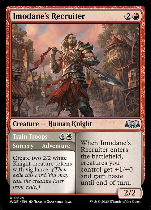 MTG Imodane's Recruiter // Train Troops WOE 229 Regular Foil