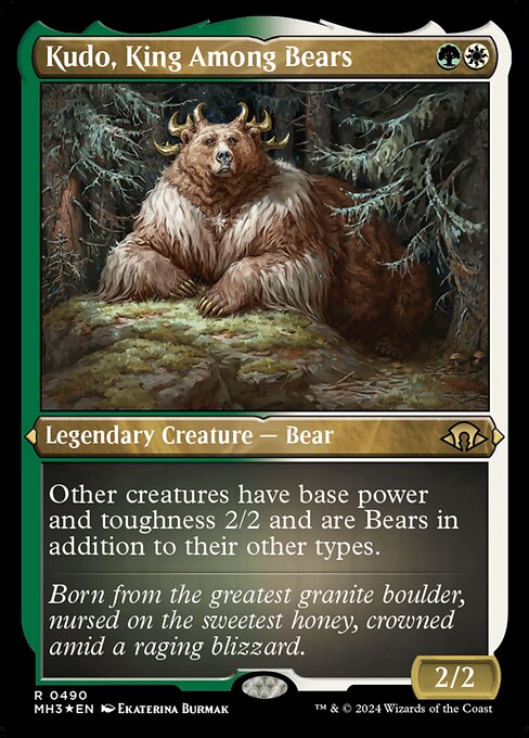 MTG Kudo, King Among Bears MH3 490 Foil Etched Etched