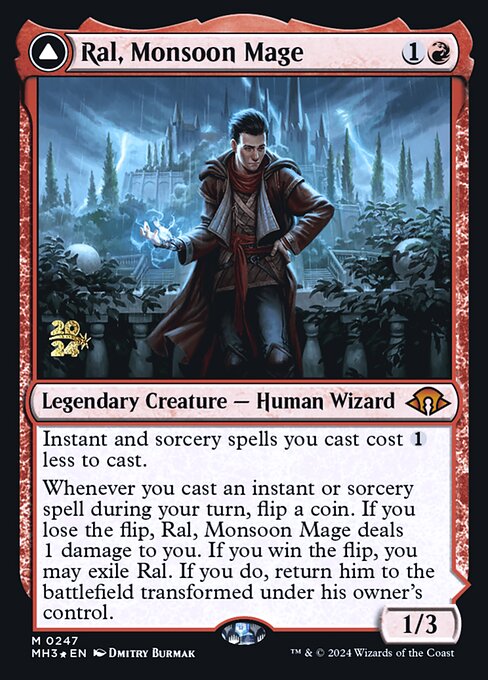MTG Ral, Monsoon Mage // Ral, Leyline Prodigy PMH3 247s Prerelease Foil