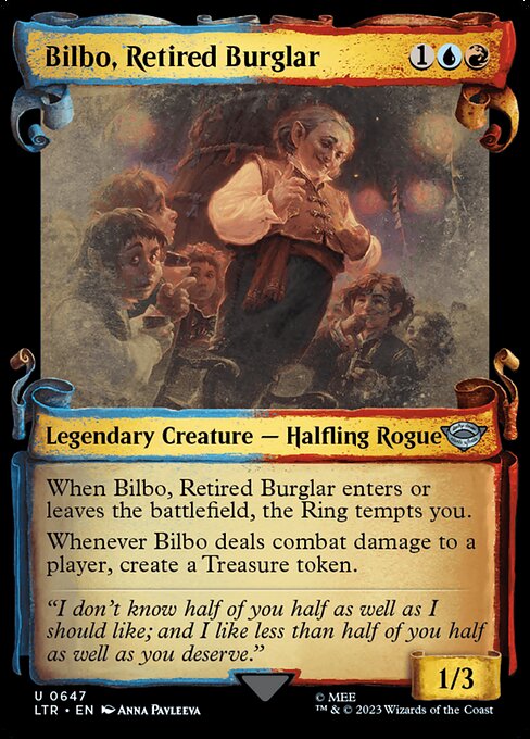 MTG Bilbo, Retired Burglar LTR 647 Showcase Scrolls of Middle-earth Silver Foil