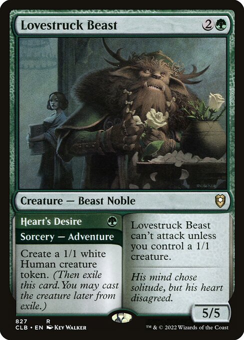 MTG Lovestruck Beast // Heart's Desire CLB 827 Commander Deck Nonfoil