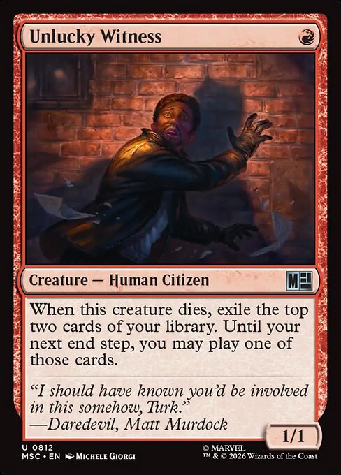 MTG Unlucky Witness MSC 812 Regular Nonfoil