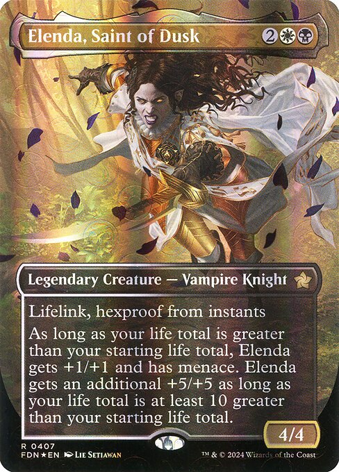 MTG Elenda, Saint of Dusk FDN 407 Borderless Mana Foil