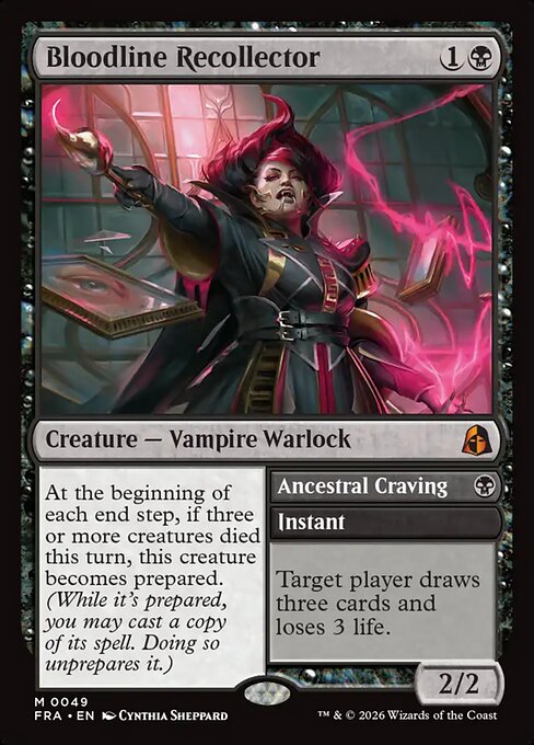 MTG Bloodline Recollector // Ancestral Craving FRA 049 Standard Foil front