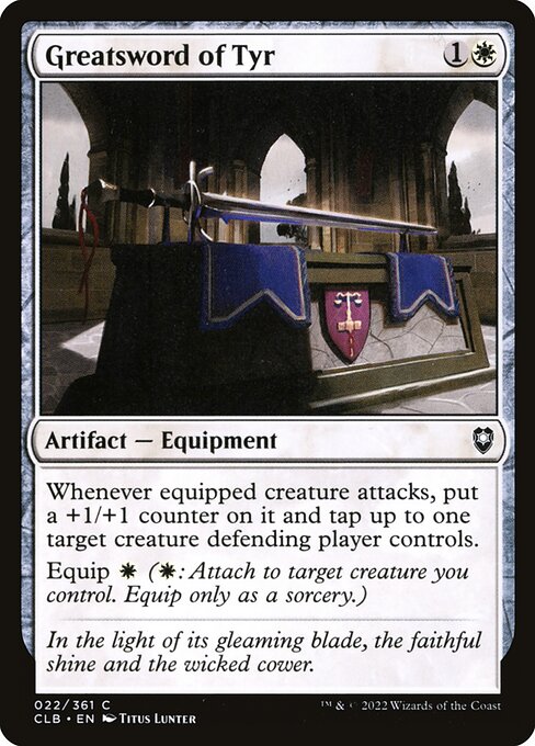 MTG Greatsword of Tyr CLB 022 Regular Nonfoil