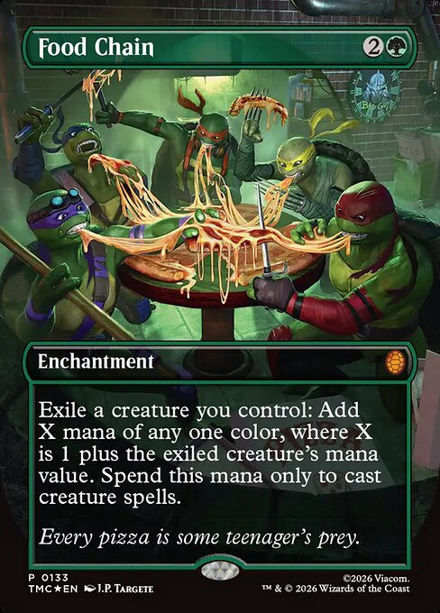 MTG Food Chain TMC 133 Borderless Pizza Bundle Promo Foil
