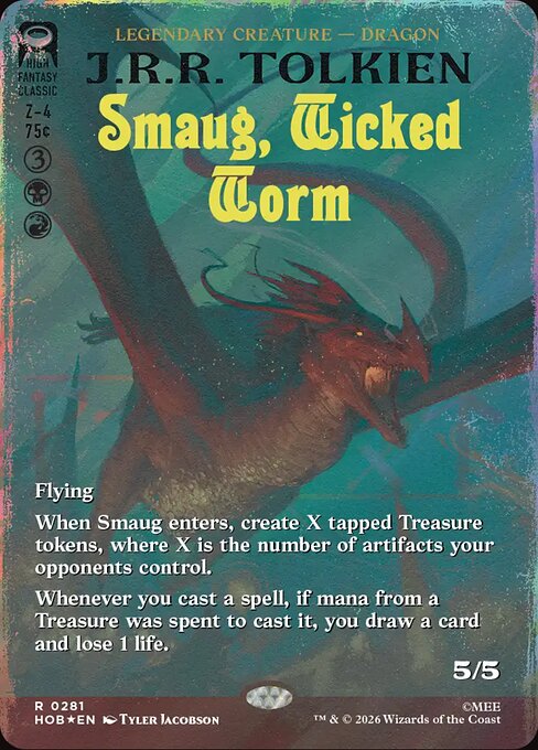 MTG Smaug, Wicked Worm HOB 281 Alternate Art Foil