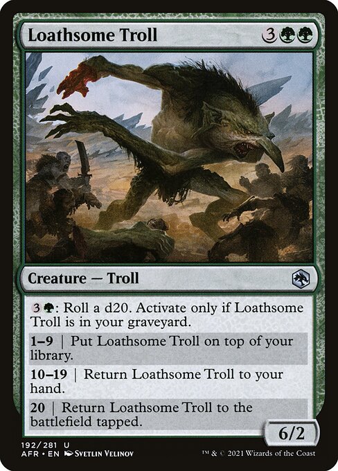 MTG Loathsome Troll AFR 192 Regular Foil