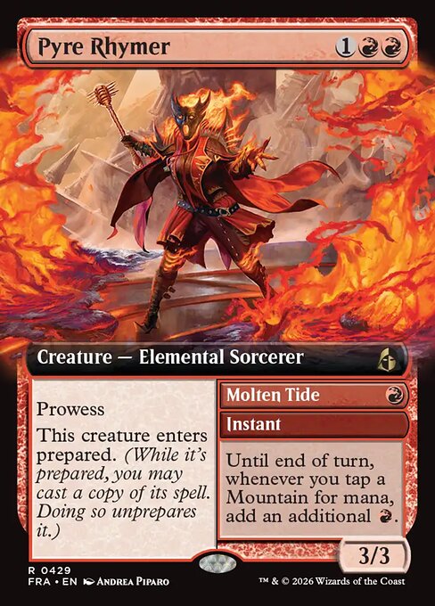 MTG Pyre Rhymer // Molten Tide FRA 429 Extended Art Nonfoil front