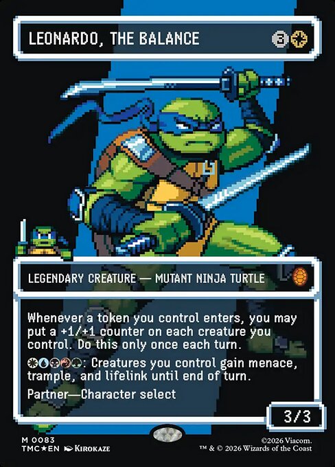 MTG Leonardo, the Balance TMC 083 Borderless Pixel Surge Foil