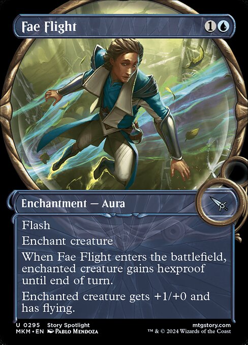MTG Fae Flight MKM 295 Showcase Magnified Foil