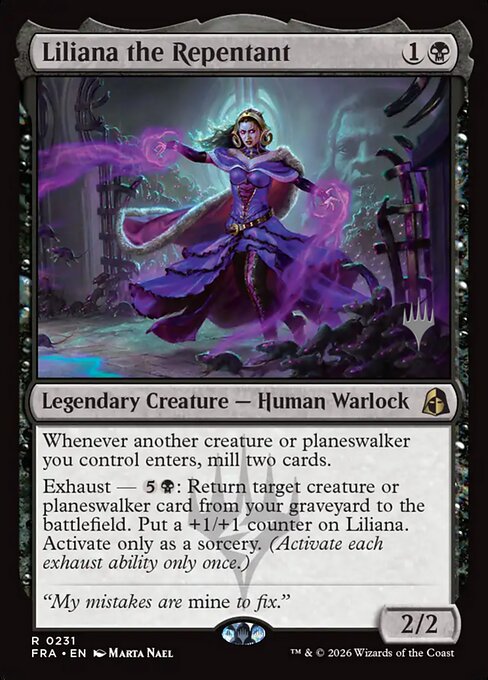 MTG Liliana the Repentant PFRA 231P Promo Pack Nonfoil front