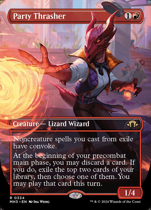 MTG Party Thrasher MH3 334 Borderless Frame Break Foil