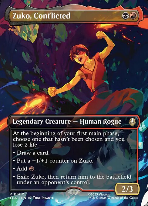 MTG Zuko, Conflicted TLA 302 Borderless Scene Nonfoil