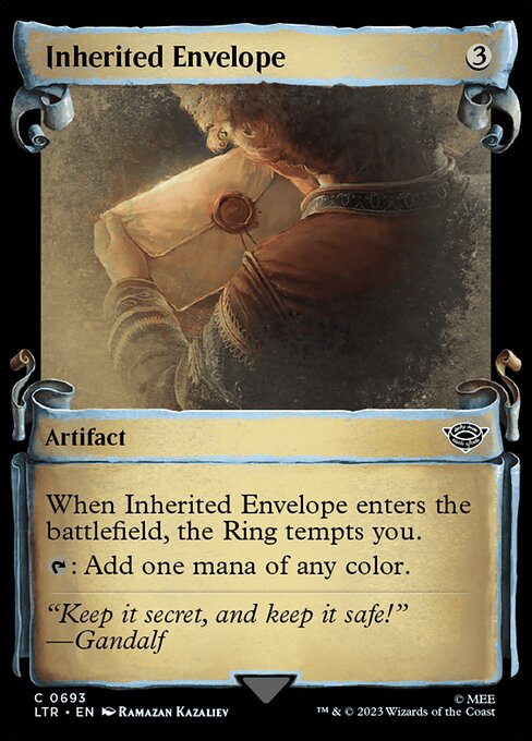 MTG Inherited Envelope LTR 693 Showcase Scrolls of Middle-earth Silver Foil