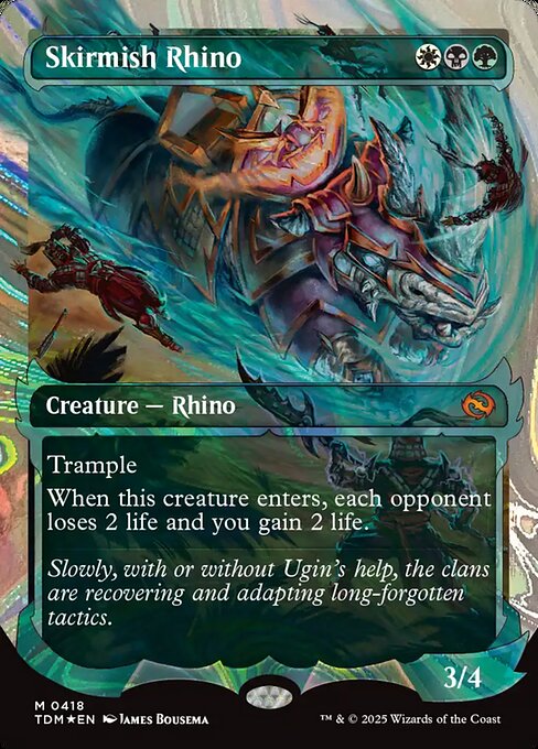 MTG Skirmish Rhino TDM 418 Showcase Ghostfire Halo Foil