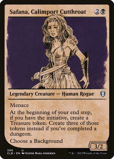 MTG Safana, Calimport Cutthroat CLB 390 Showcase Rulebook Foil