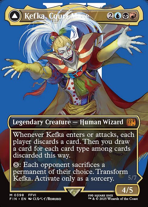 MTG Kefka, Court Mage // Kefka, Ruler of Ruin FIN 398 Borderless Character Nonfoil