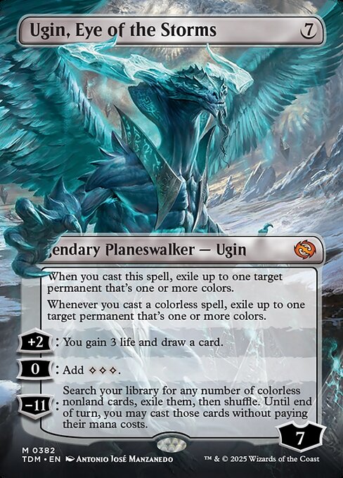 MTG Ugin, Eye of the Storms // Ugin, Eye of the Storms TDM 382 Borderless Reversible Dragon Nonfoil