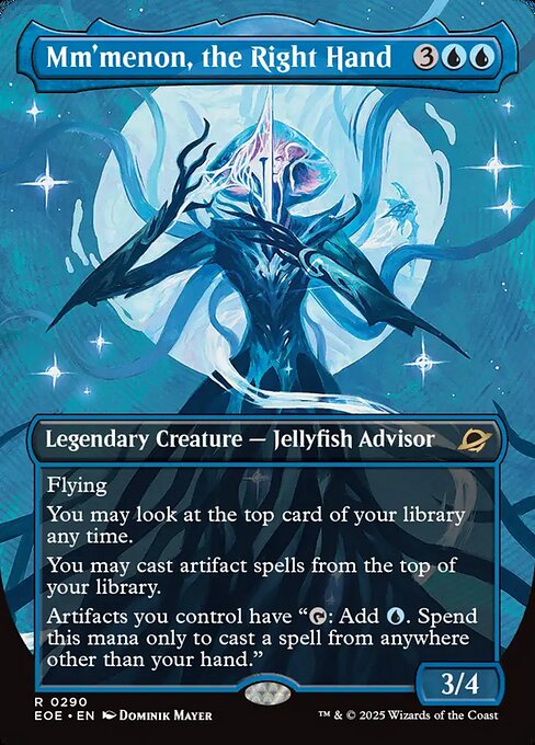 MTG Mm'menon, the Right Hand EOE 290 Borderless Triumphant Nonfoil