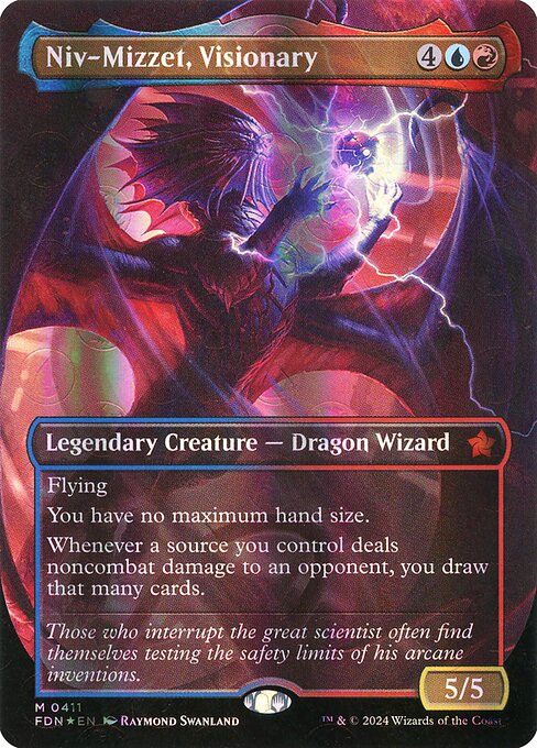 MTG Niv-Mizzet, Visionary FDN 411 Borderless Mana Foil